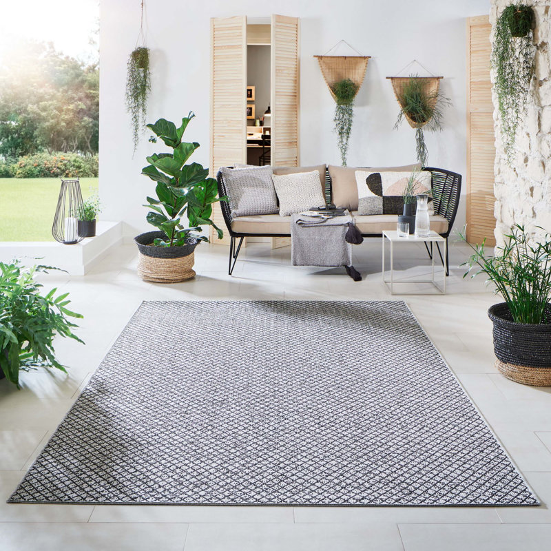 Embrya Geometric Flatweave Indoor / Outdoor Area Rug, Rectangle 80 x 150cm