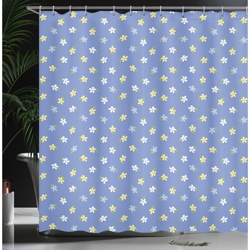 Floral Shower Curtain with Hooks Included, 84" H x 69" W