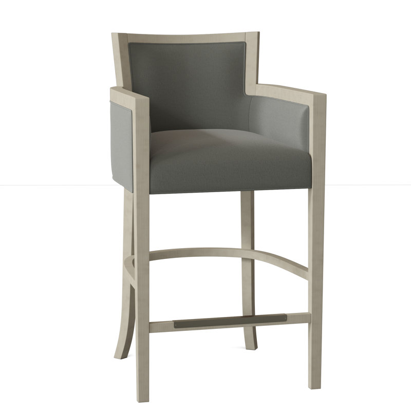 Albany Upholstered Stool with Solid Wood Frame, 9953 Mink 100% Polyester, Tobacco, Counter Stool (26" Seat Height)