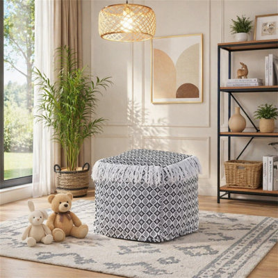 WOVEN COTTON POUF