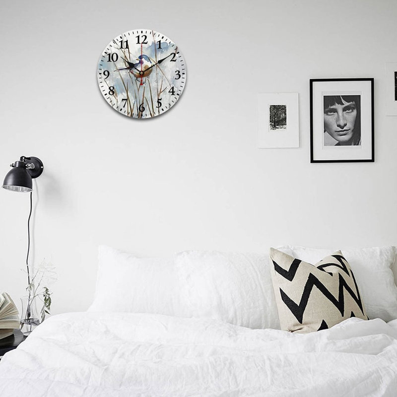 Horloge murale sarcelle et eucalyptus 12 x 12 pouces, pour terrasse extérieure