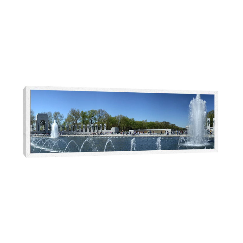 Fountain in a war memorial, National World War II Memorial, Washington DC, USA 1 Piece Panoramic Wall Art on Canvas