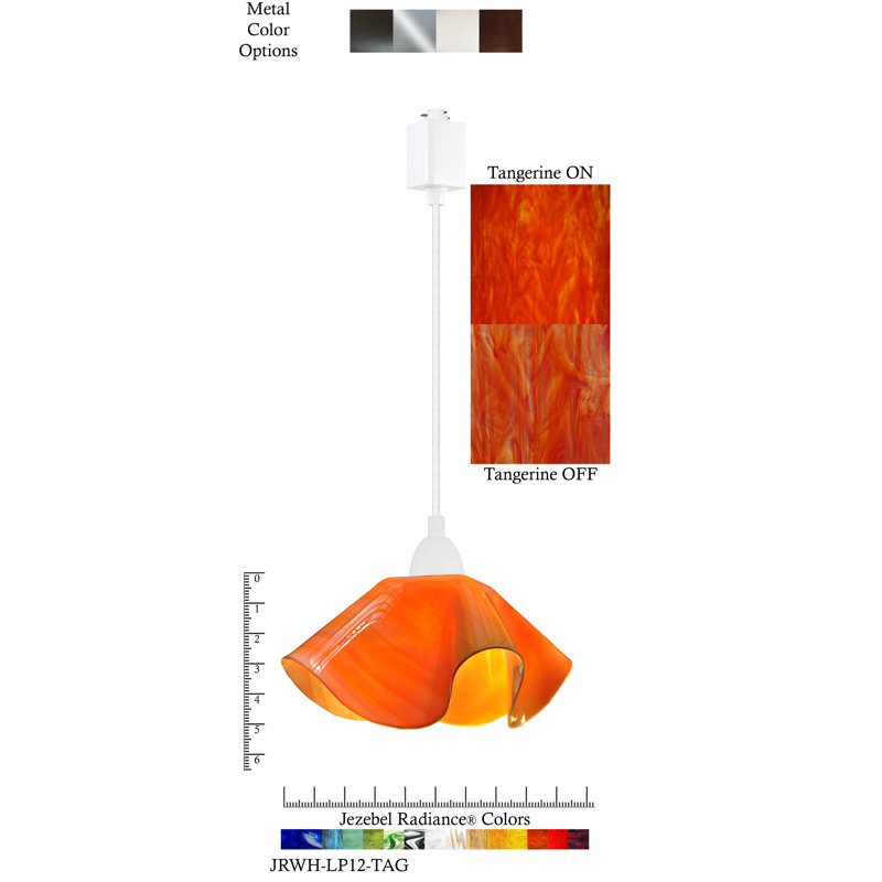 Luminaire suspendu Dale, Petit, Blanc, Tangerine orange