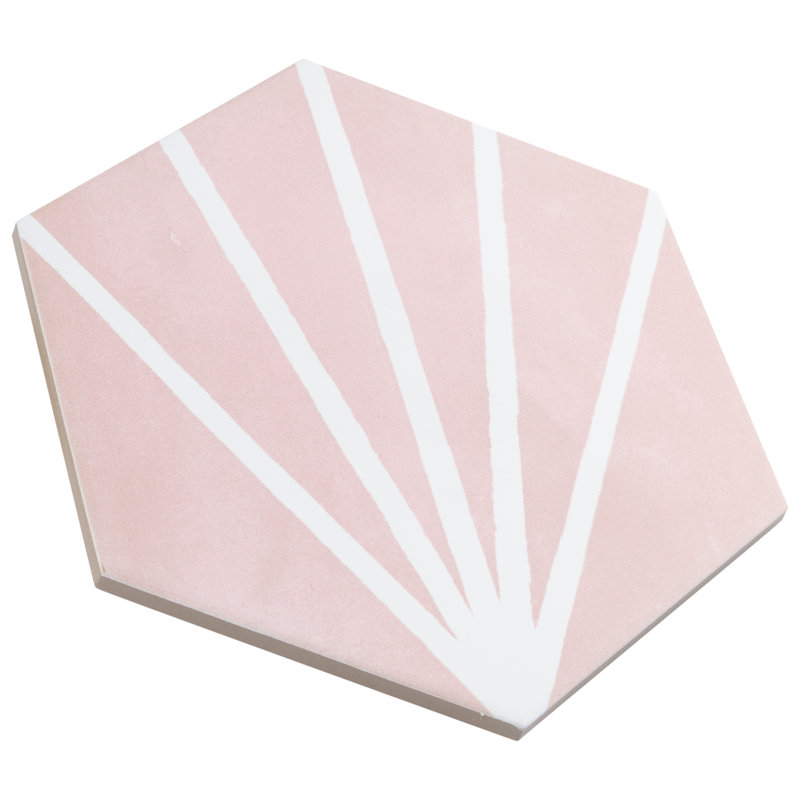 Horizon 7-3/4" x 9" Porcelain Wall & Floor Tile, Pink
