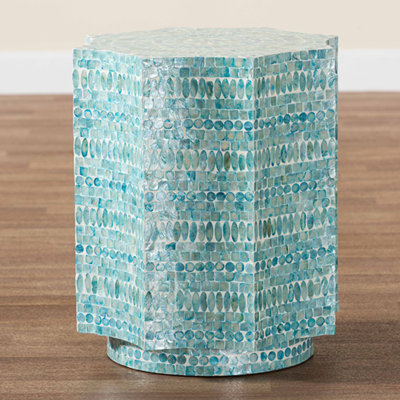 Clairday Mother of Pearl Floor Shelf End Table