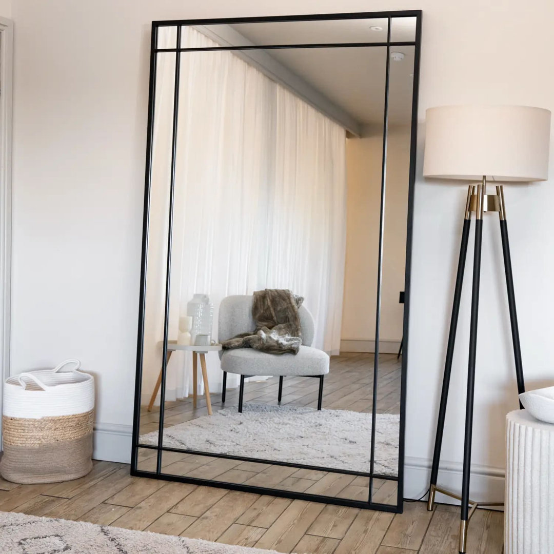 B&Q - Jōbū Jobu HomeAimiFull Length Black Metal Rectangle Window Mirror180Cm X 105Cm - Image 3
