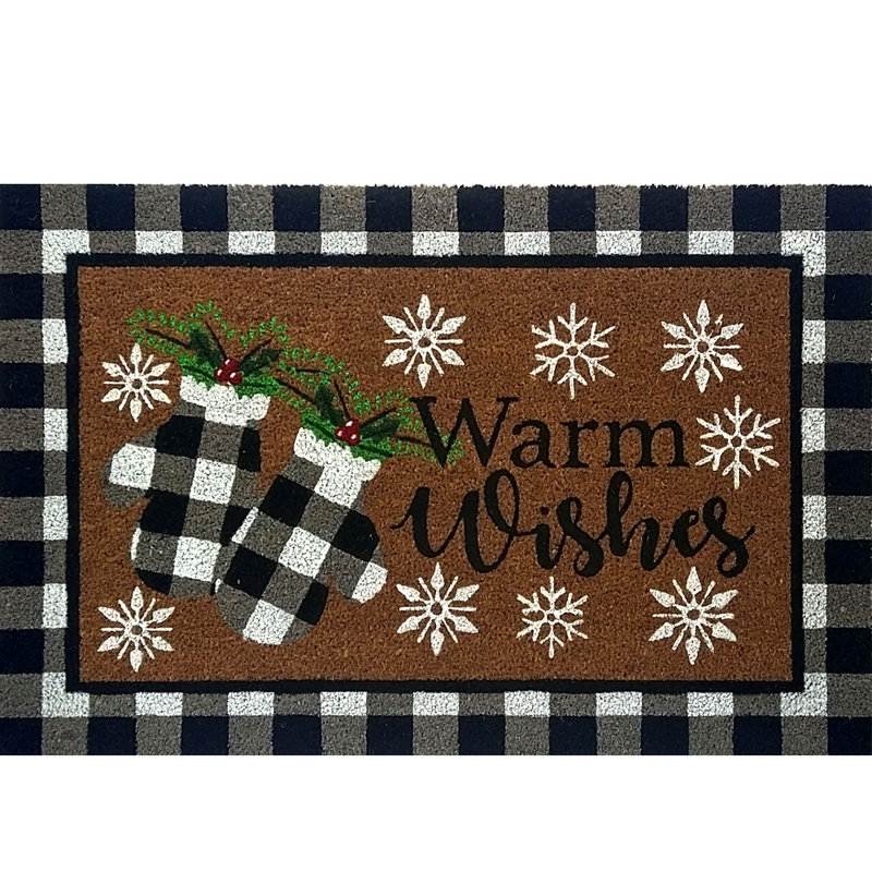 Checkered Mittens Medium Coir Doormat