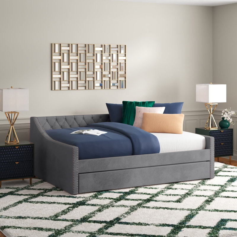 Kylah Upholstered Daybed, Queen, Blue