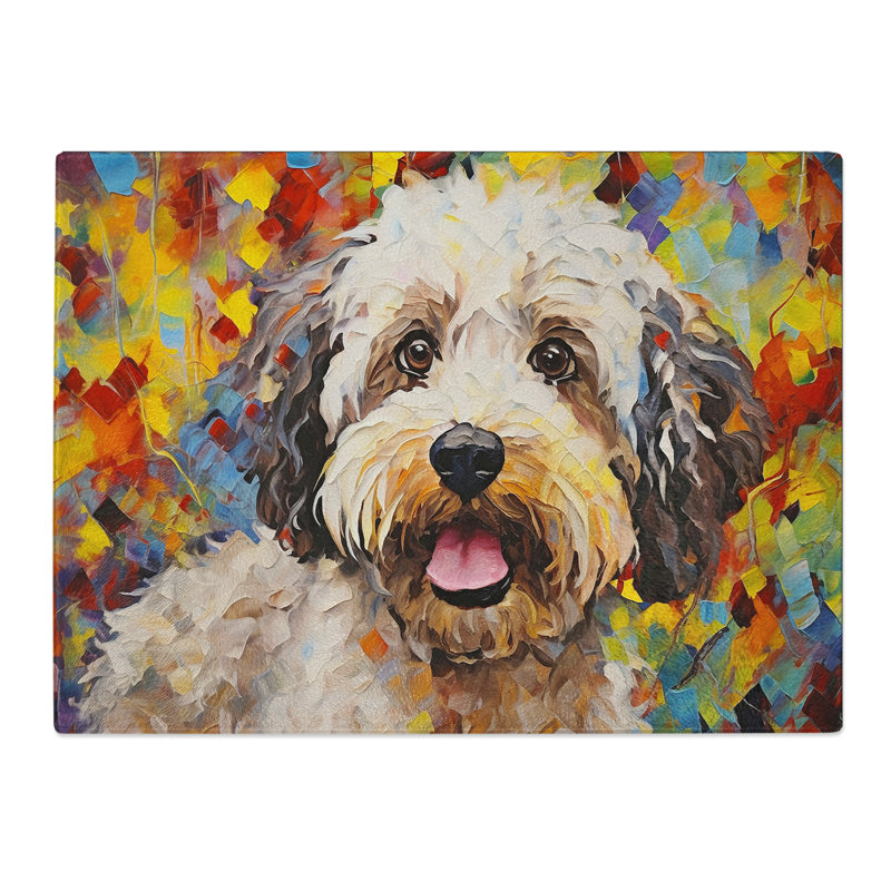 Cockapoo Abstract No.2  Glass Chopping Board