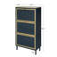Range-chaussures 3 portes en métal, armoire de rangement pour chaussures autoportante moderne, rotin en métal, pour vestibule