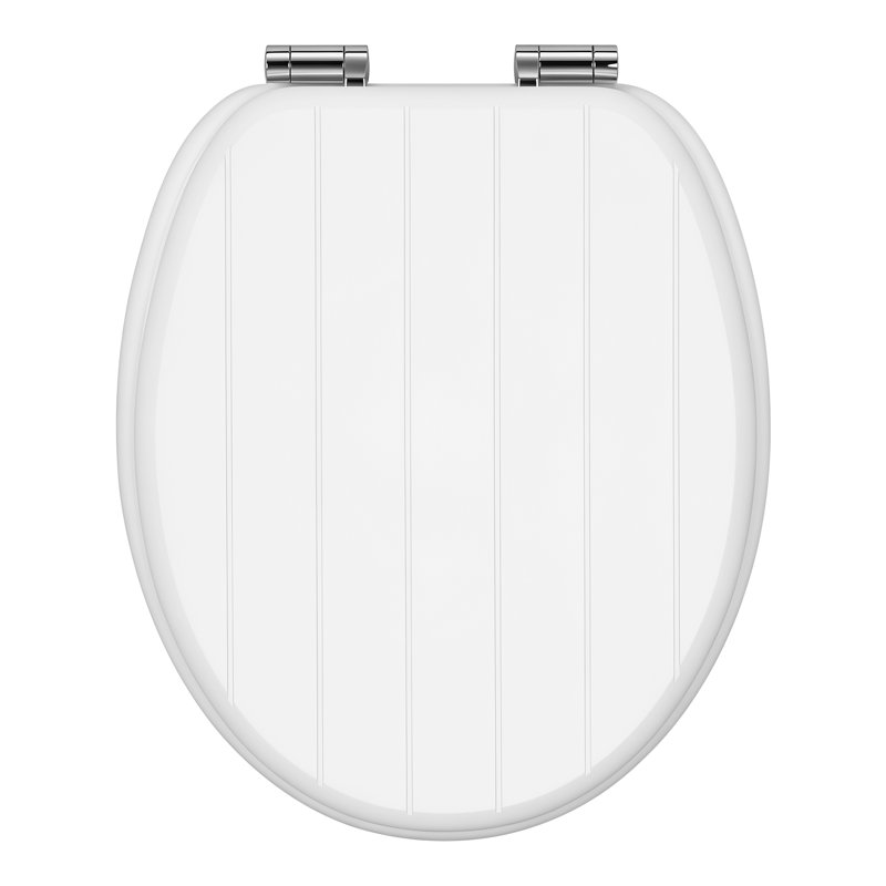 Soft Close Toilet Seat, Universal Toilet Seat O-shaped Wooden with Stainless Steel Hinges, Quick Release, Easy Cleaning, Striped Texture, MDF