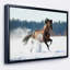 Paysage «Horse Run in Winter», reproduction de photo sur toile tendue encadrée-26671258