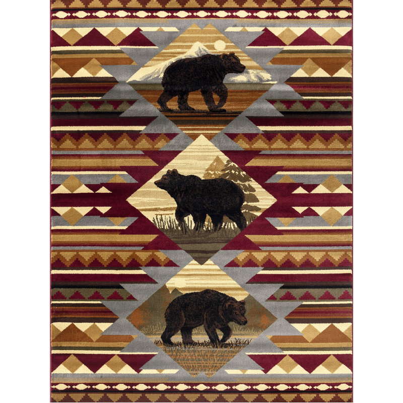 Tapis multicolore, Rectangulaire 7 pi 10 po x 10 pi 3 po