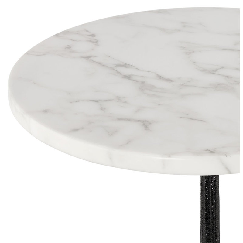 Muth Round Metal Base Dining Table, White
