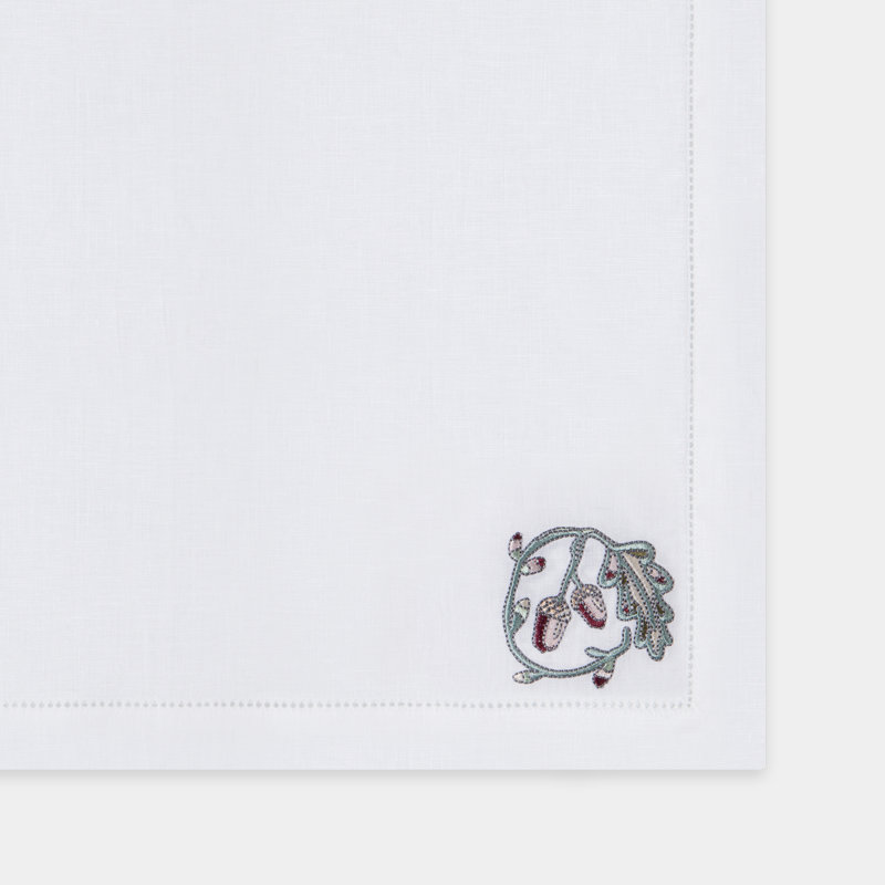 Fruit Motif Embroidered Linen Placemats