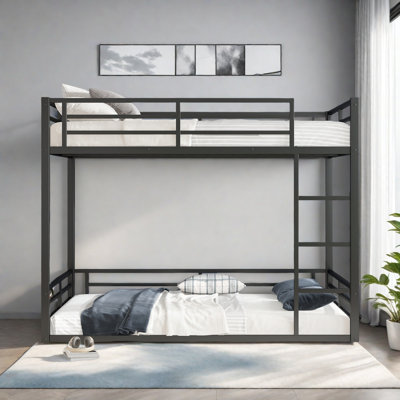 Metal Queen Over Queen Bunk Bed For Teens And Adults,Space-Saving/Noise Reduced/No Box Spring Needed