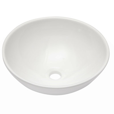 Lavabo de salle de bain vasque rond en céramique 16 po x 16 po