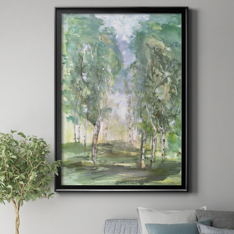 «Birch Meadow» par J Paul, reproduction d'art sur toile encadrée, H 26,5 po x l 36,5 po x P 1,5 po, Noir