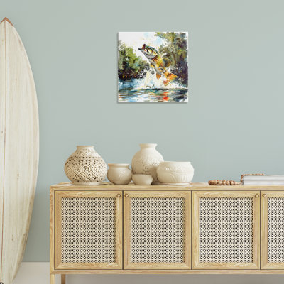  Fish Jumping Splash Canvas Wall Art by LSR Design Studio