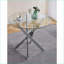 Table basse moderne en verre trempé peu encombrant avec pieds en métal chromé, facile à nettoyer pour le décor du salon-1278380701