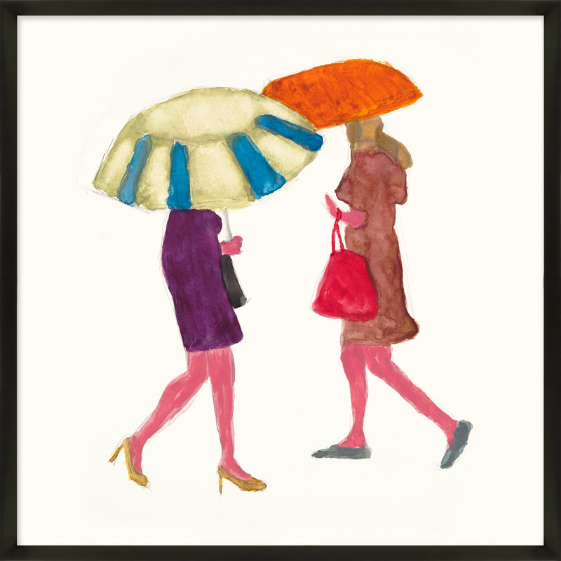 Rain Or Shine Painting by Simon Schneiderman, Black Wood, 16" H x 16" W x 1.25" D