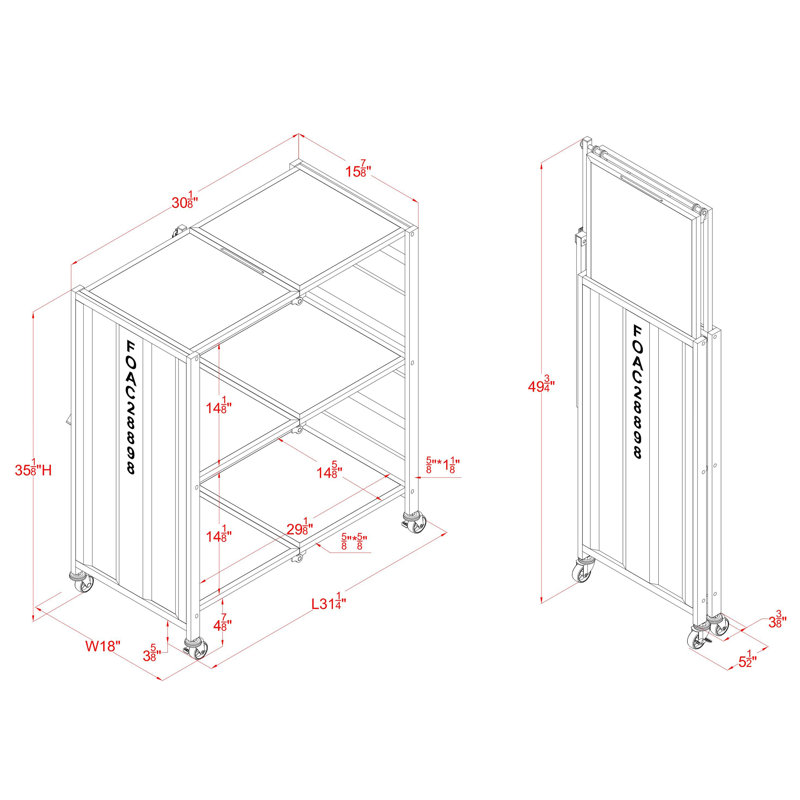 Book Cart Bookcase, White
