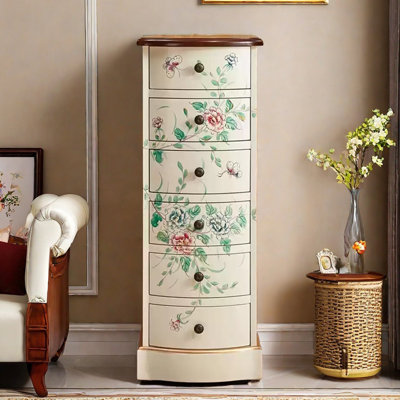 Hand-Painted 6-Drawer Entryway Accent Chest by Vivid Space Creation