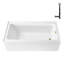 Baignoire en alcôve en acrylique blanc brillant avec drain extérieur 66 po x 32 po Streamline-108366689