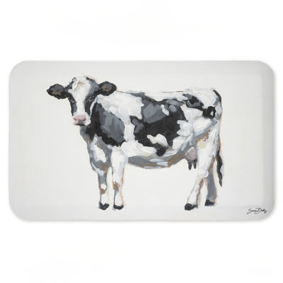 Tapis de sol anti-fatigue Simple Farmhouse Cow, design par Sara Baker, 30 po x 18 po