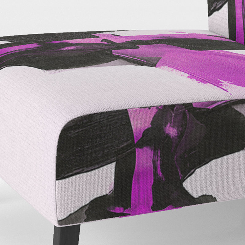 Fauteuil de chambre rembourré Geometric IV, Rose / Noir / Blanc
