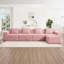 Canapé modulaire modulaire en L à 4 places sans os, canapé modulaire Cloud avec assise profonde, canapé modulaire moderne à 4 places avec coussins décoratifs et 1 repose-pieds mobile, tissu en velours côtelé-619868897