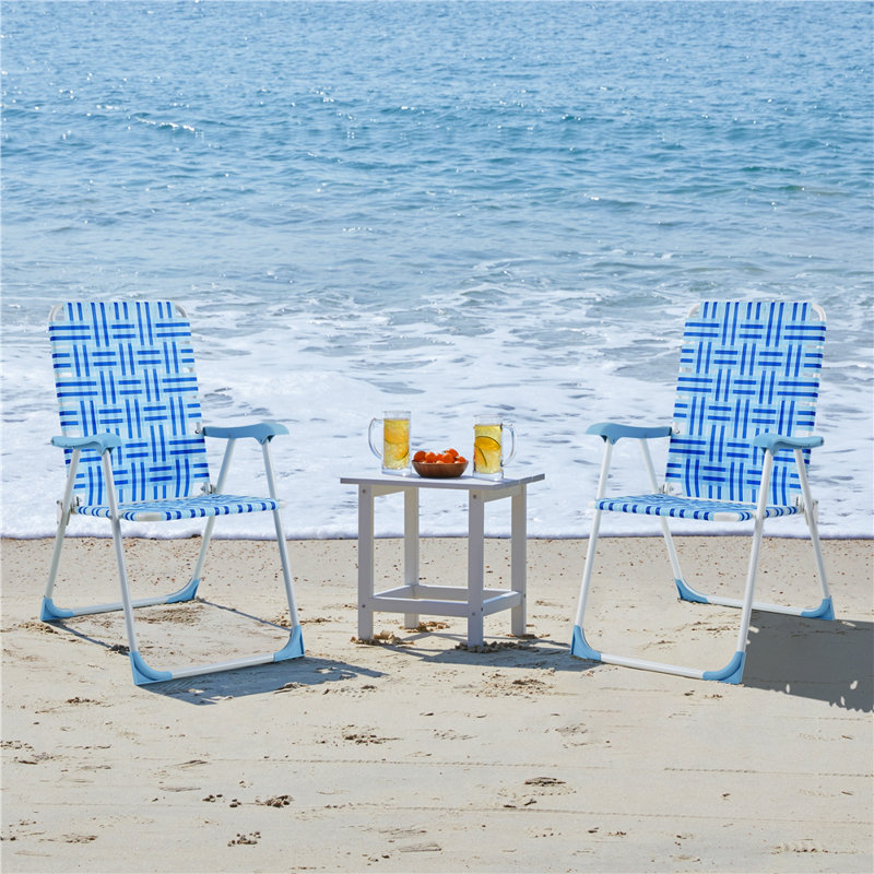 Chaises de jardin portatives en tissu, Bleu
