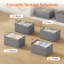 Fabric Storage Boxes 6 Pcs, Stackable Storage Bins With Clear Lids, Foldable Oxford Cloth Cube Closet Organizer Baskets, Clothes Containers For Towels, Blankets, Books, Light Grey-medium-1082568684