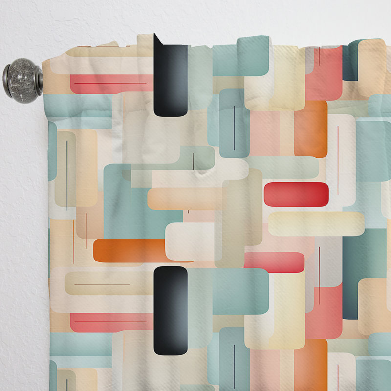 Pastel Harmony II - Rideau moderne - Velours obscurcissant - 1 panneau, L 52 po x L 120 po