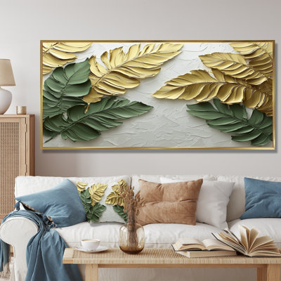 Clote Golden Plams Midnight Collage III - palmiers et palmiers, art mural