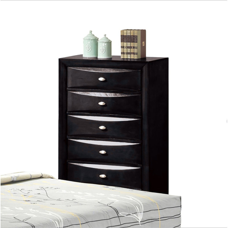 Commode 5 tiroirs, Noir