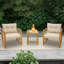 Antoan 2 - Person Acacia Solid Wood Patio Dining Set Square Table with Cushions Included