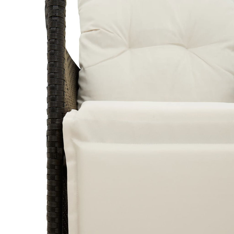  Canapé de jardin inclinable noir, blanc crème