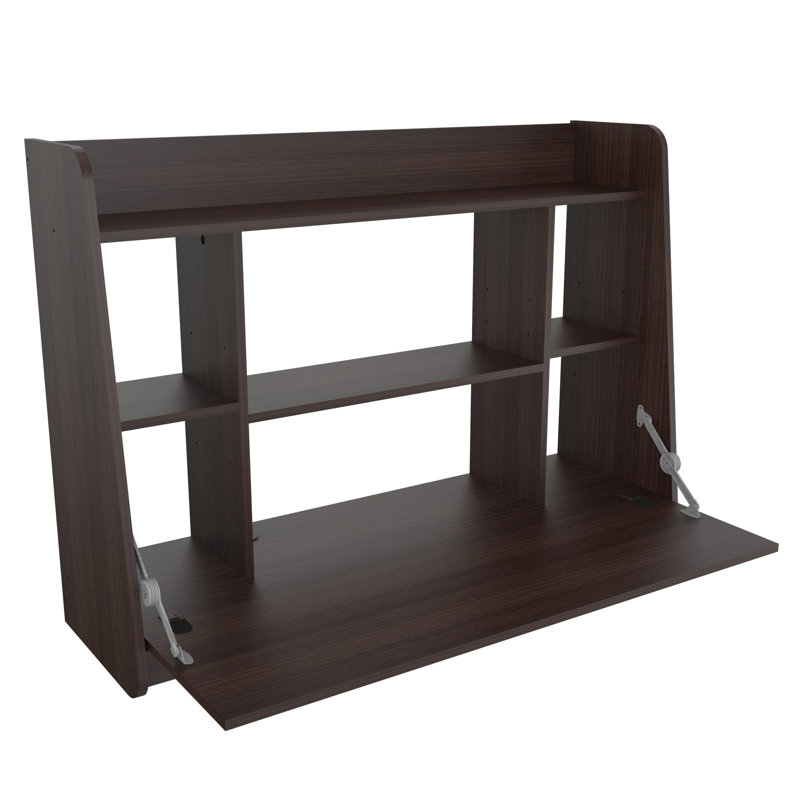 Foldable Floating Desk, Espresso