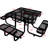 Annalyssa Black 46" Square Steel Picnic Table With Umbrella Mount - Practical And Aesthetic For Outdoor Gatherings Like Picnics, Fishing, Bbq Ideal Fishing Trips-121507089