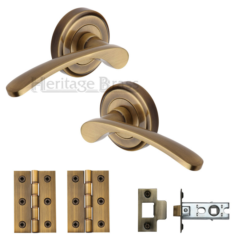 Heritage Brass Sophia Door Handle Kit, Antique