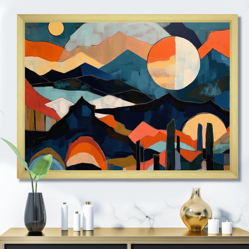 Mid Century Perspectives III - impression, H 12 po x l 20 po x P 1 po, Cadre doré simple