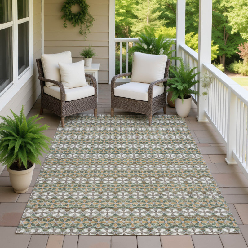 Tapis intérieur / extérieur lavable à la machine Chantille ACN2695, Basilic, 2 pi 6 po x 3 pi 10 po