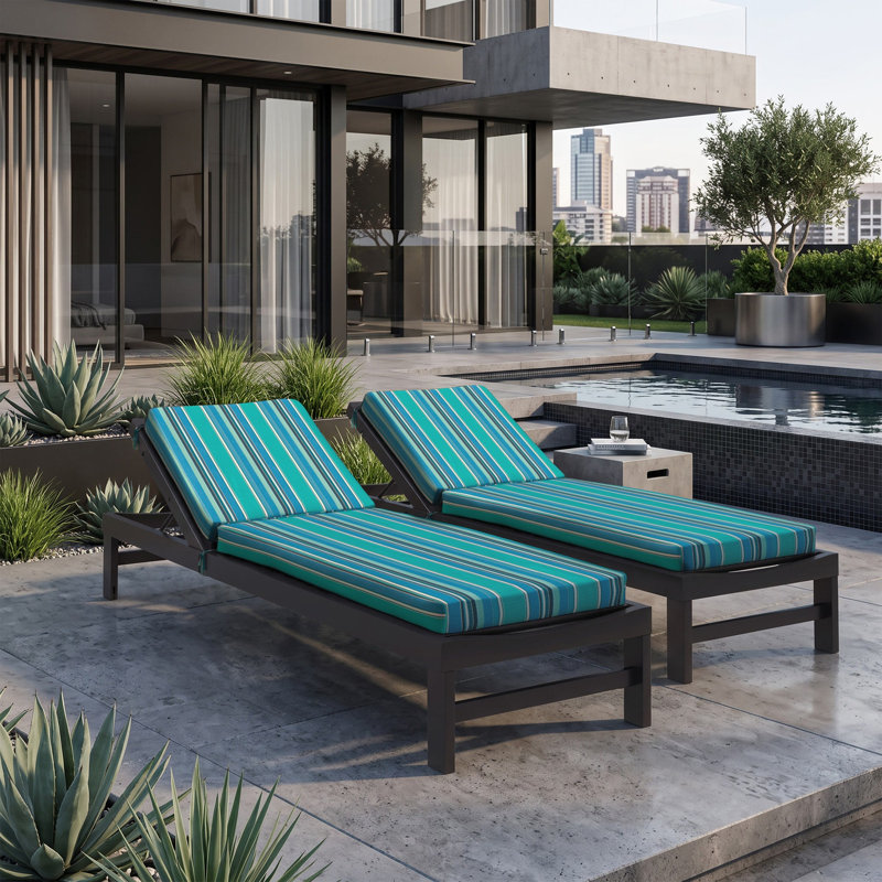 Ensemble de coussins de chaise longue d'extérieur 2 pièces Sunbrella, Dolce Oasis