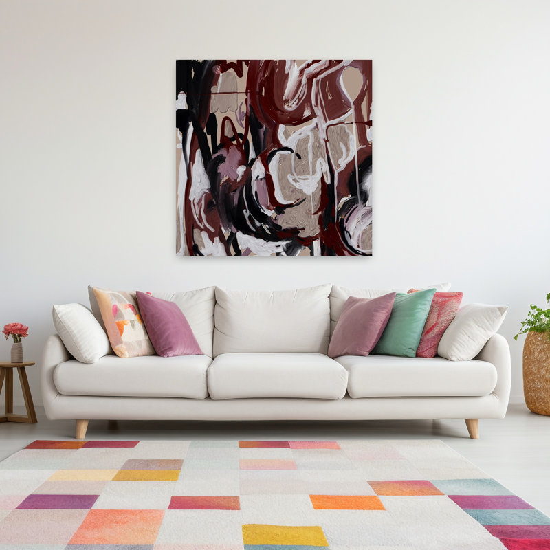 Art contemporain, art contemporain abstrait, H 48 po x l 48 po