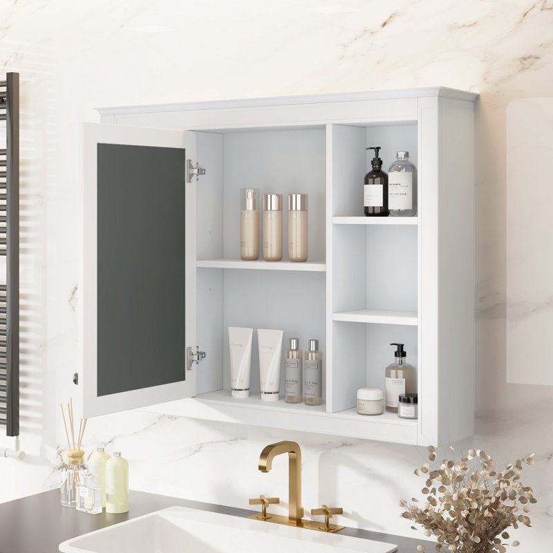 Armoire d'appoint Retha, Blanc, H 27,63 po x l 35,03 po x P 7,32 po