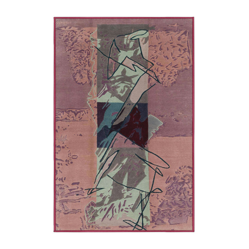 Tapis multicolore à motif abstrait Pylesville, Rectangle 3 pi x 5 pi