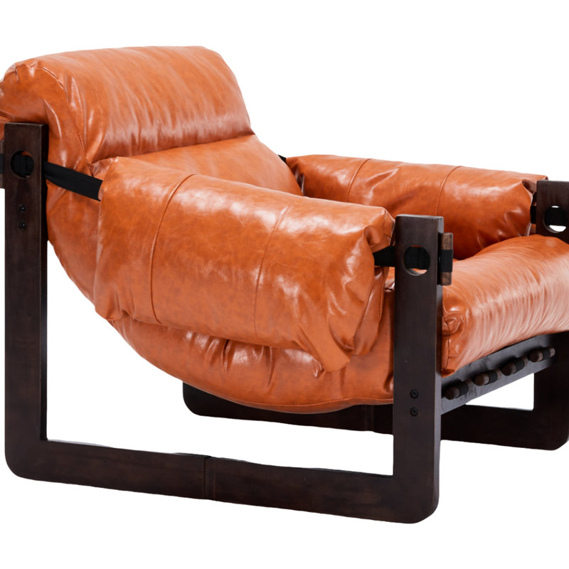 Chaise décorative orange de style moderne médiéval pour le salon, le bureau, la structure amovible en bois d'hévéa à haute température, la housse de coussin de siège rétro hydrofuge, le rembourrage en polypropylène, la stabilité