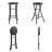 Upholstered Counter Stool with Steel Frame