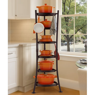 6-Tier Freestanding Pot Rack With 6 Hooks